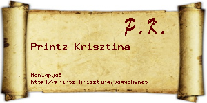 Printz Krisztina névjegykártya